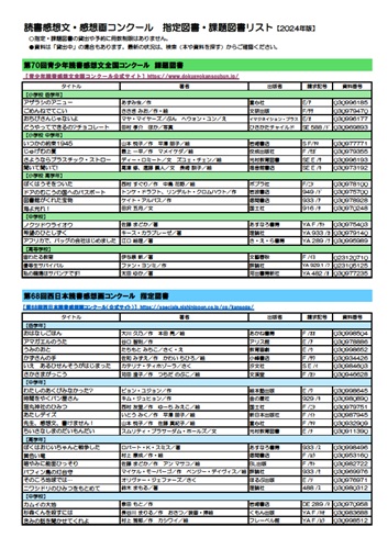 2024年　課題・指定図書リスト